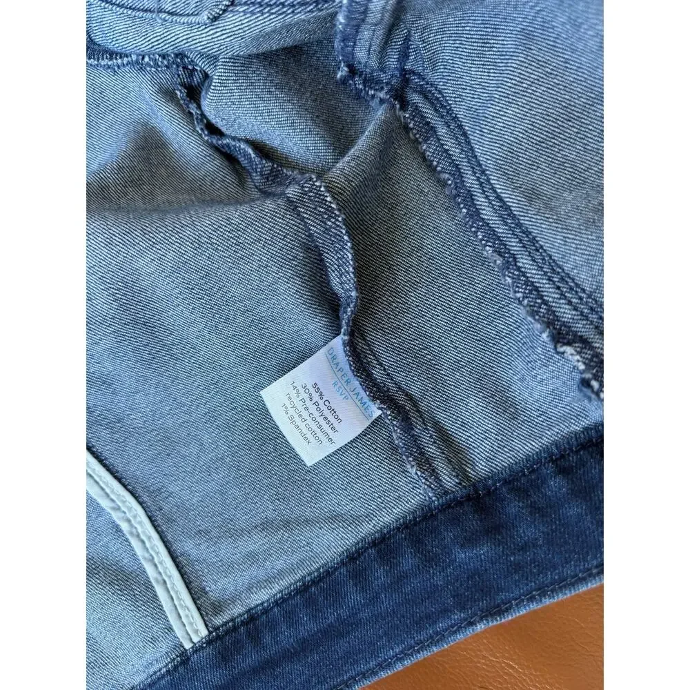 Draper James RSVP Ruffle Collar Stretch Denim Jacket Medium - Picture 8 of 11